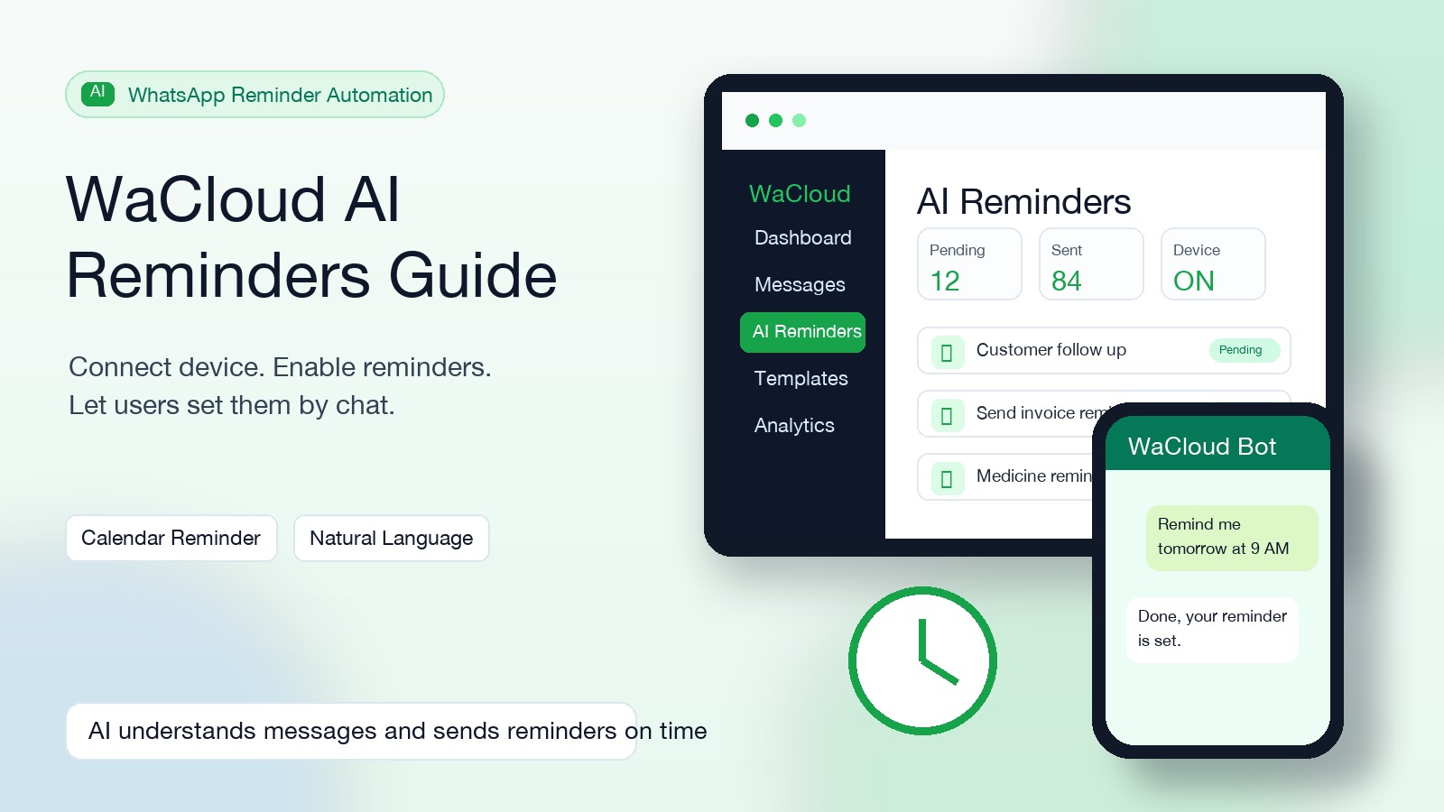 WaCloud AI Reminders Guide feature image